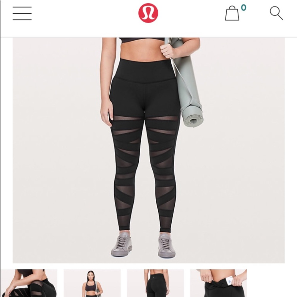 Lululemon Wunder Under Mesh Tech size 4